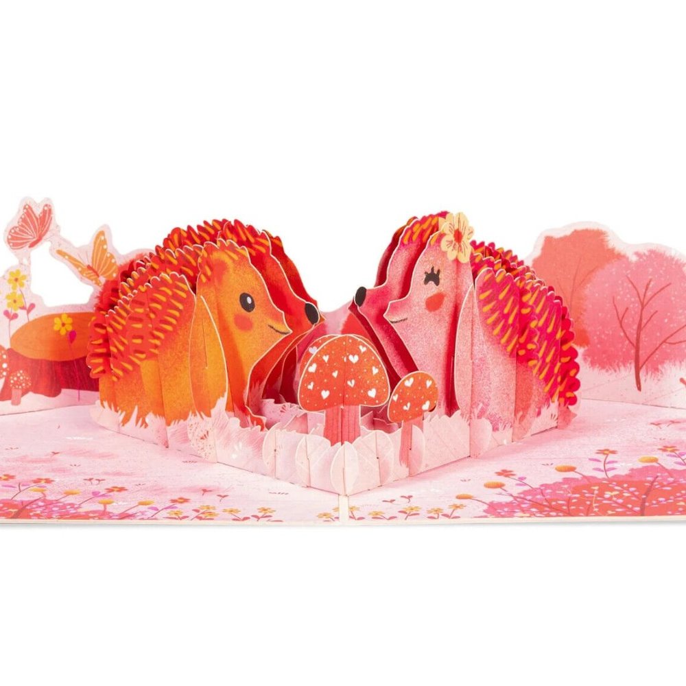 4 pcs Pop Up Card, Love Hedgehog, Anniversary, Wedding, Mom, Pop Up Cards Bundle